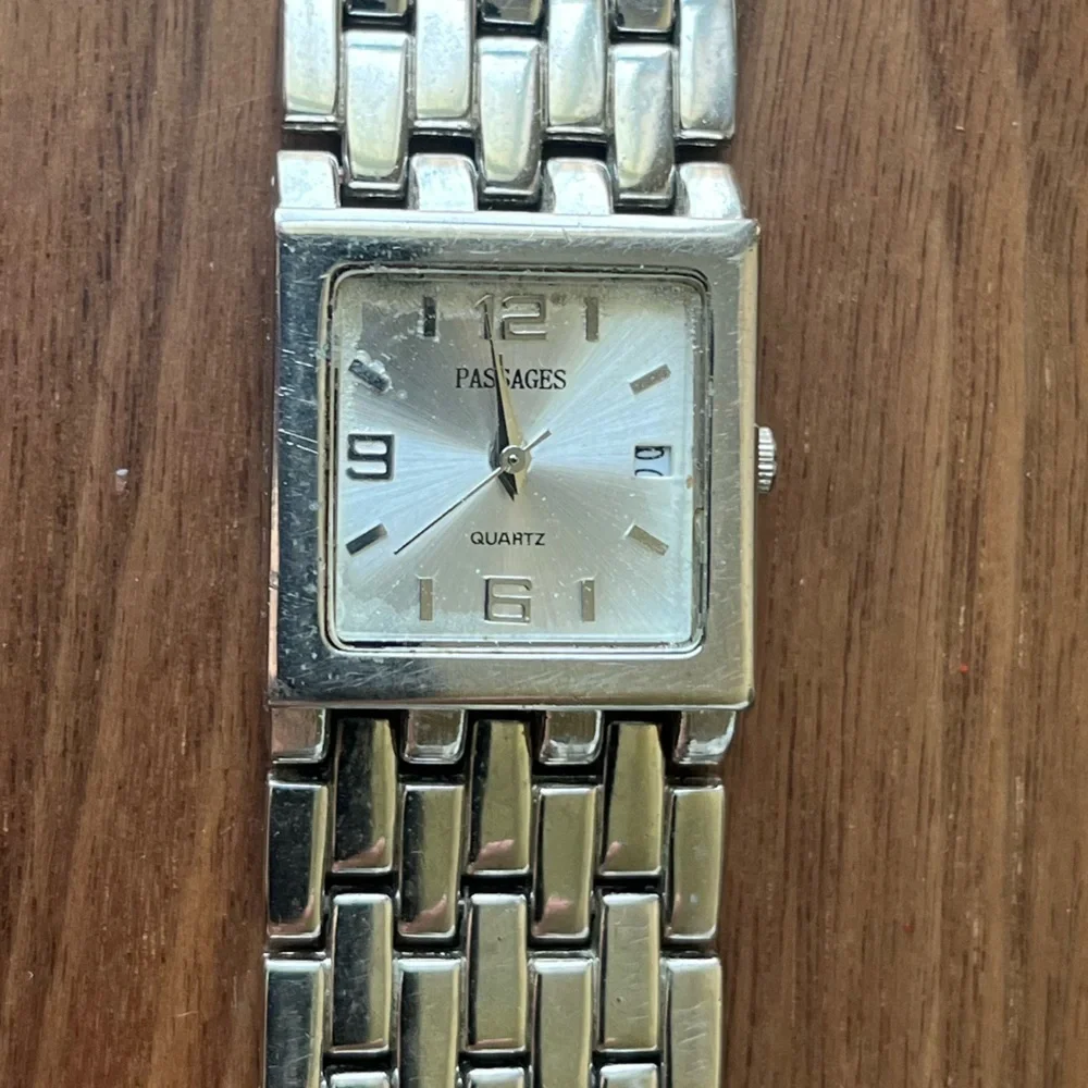 Vintage 90s y2k Passages CHUNKY wide Silver and Gold Square Face Watch